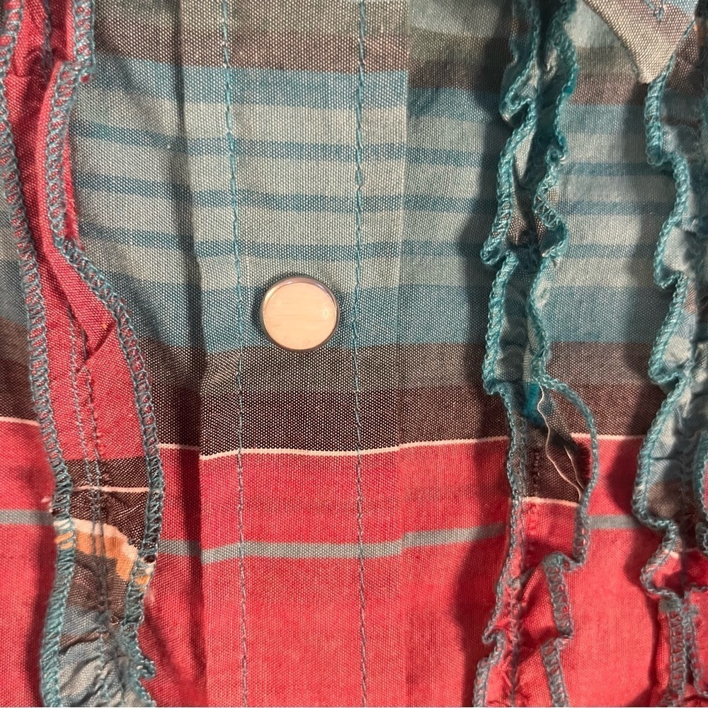 Sherry Cervi by Resistol Red and Teal Plaid Snap-Up Western Rodeo Shirt Sz S - Picture 7 of 11